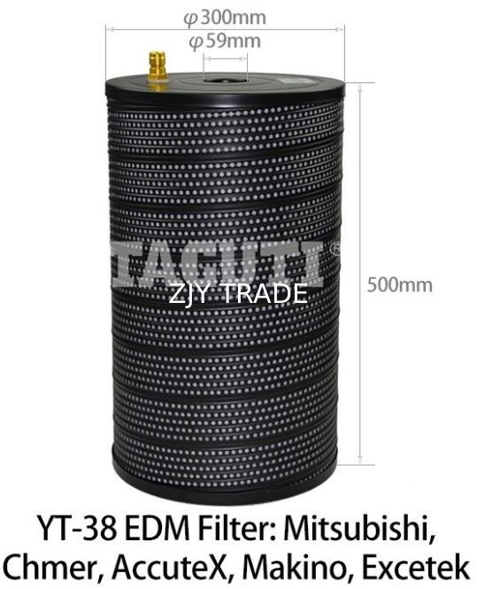 Side Nipple Fiberglass Wire EDM Filters , YT-38 TW-40 EDM Filter Replacement